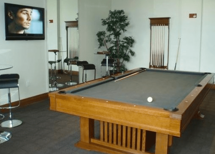 1060 Brickell amnites area billiard table 1